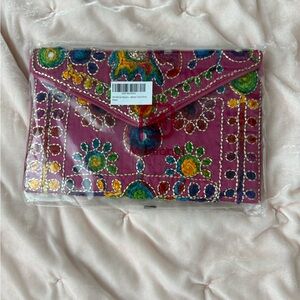 Embroidered Multicolor Clutch